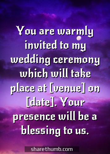 invitation to wedding ceremony message